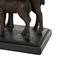19.75" Black Elephant Walking Sculpture with Dark Brown Deer